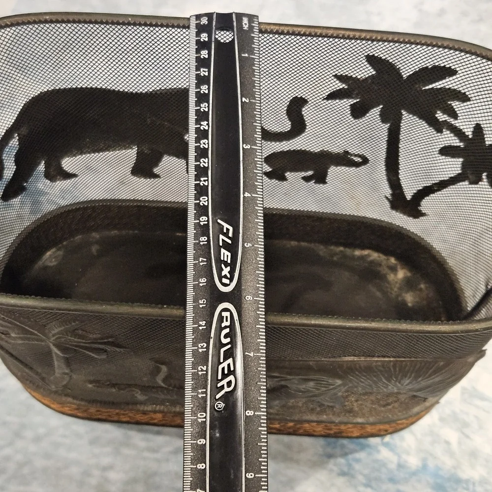 Rustic African Safari Elephant Wire Mesh Basket Organizer‎ Decor